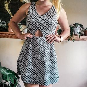 Black & White keyhole cut out dress